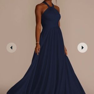 David’s Bridal high-neck mesh dress